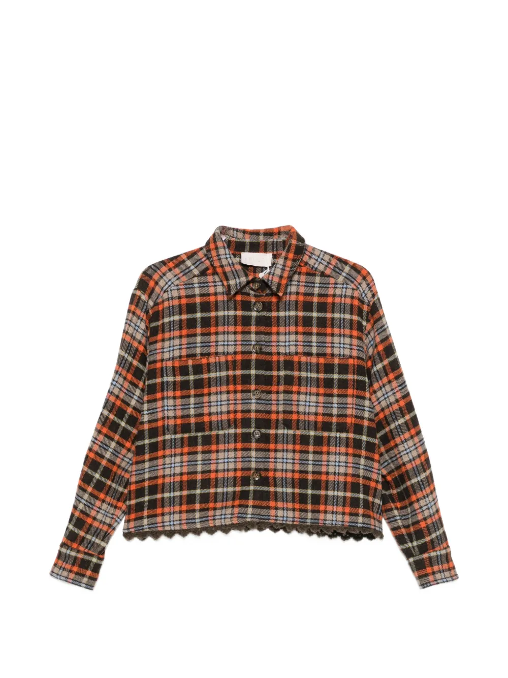 I BLUES Geruite blouse met gewelfde rand Oranje