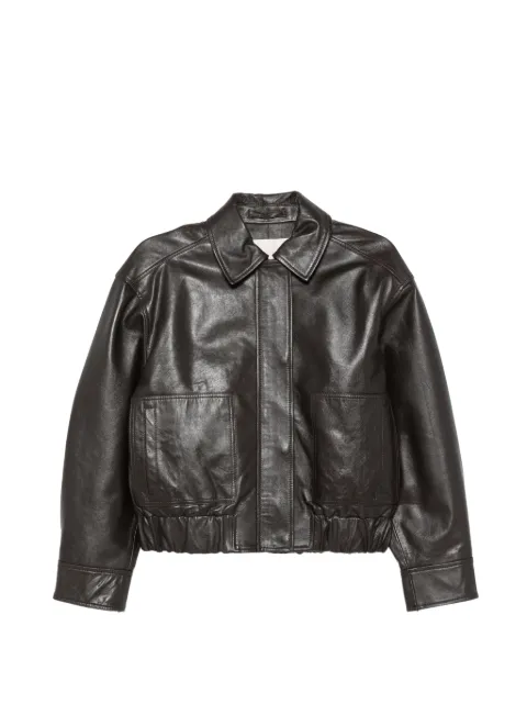 I BLUES elasticated leather jacket