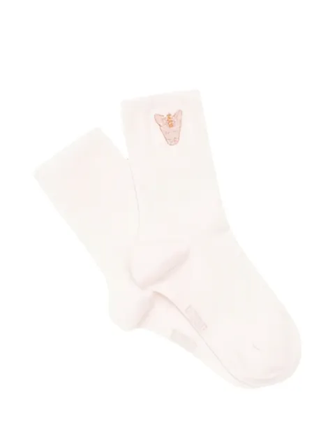 Donsje Bell Unicorn embroidered ribbed-knit socks
