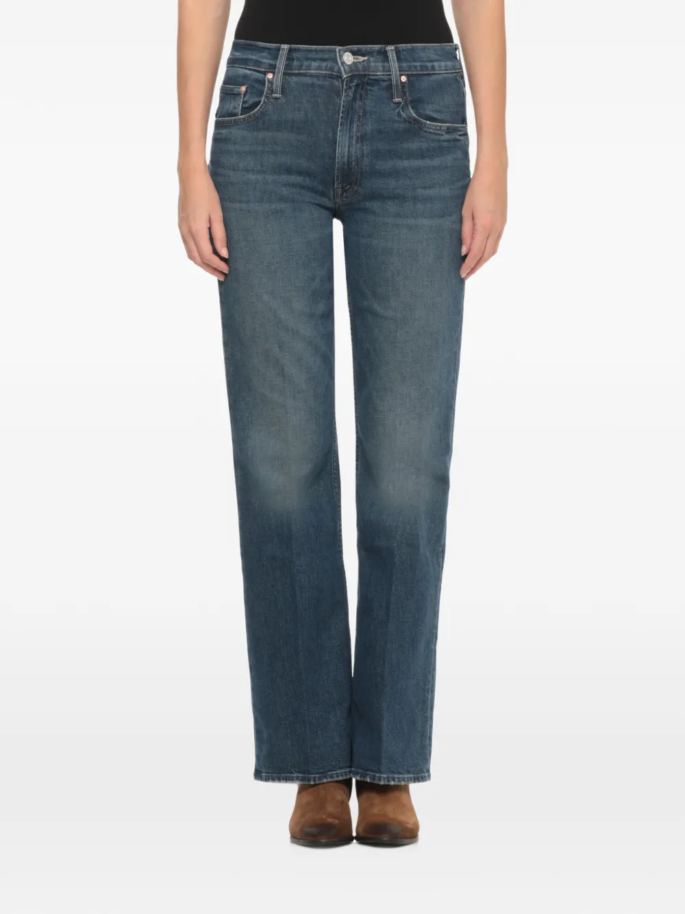 MOTHER The Bookie Sneak faded jeans Blauw