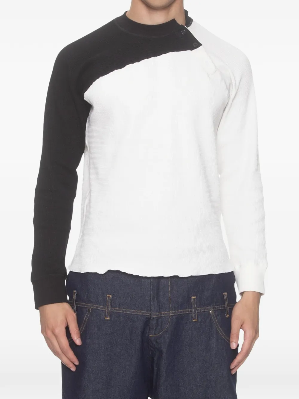 Spencer Badu Block asymmetrical raglan T-shirt - Blanc Spencer Badu Block asymmetrical raglan T-shirt - Blanc