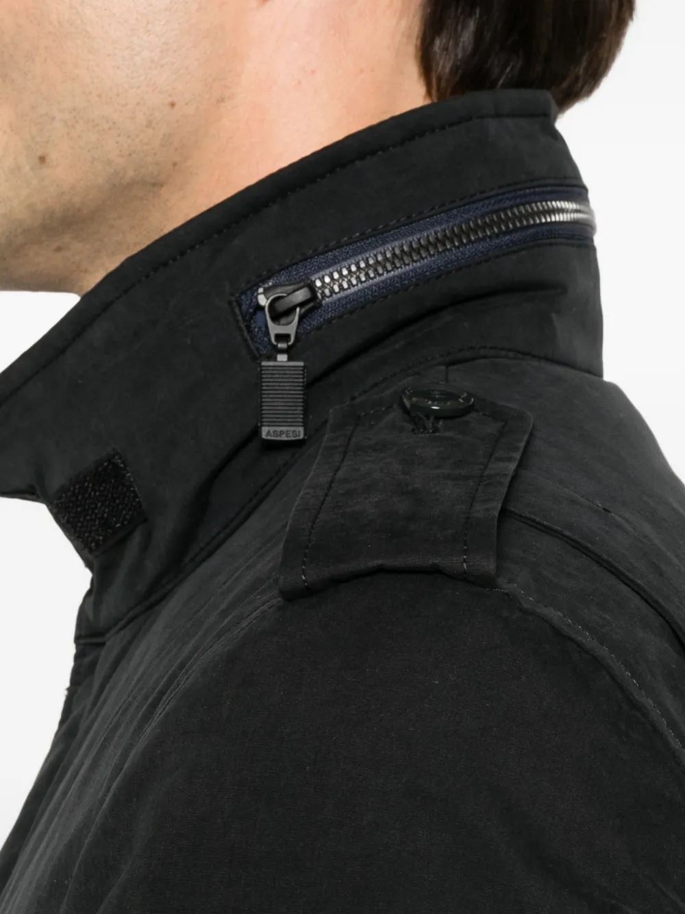 ASPESI Minifield four-pocket epaulette jacket Blauw
