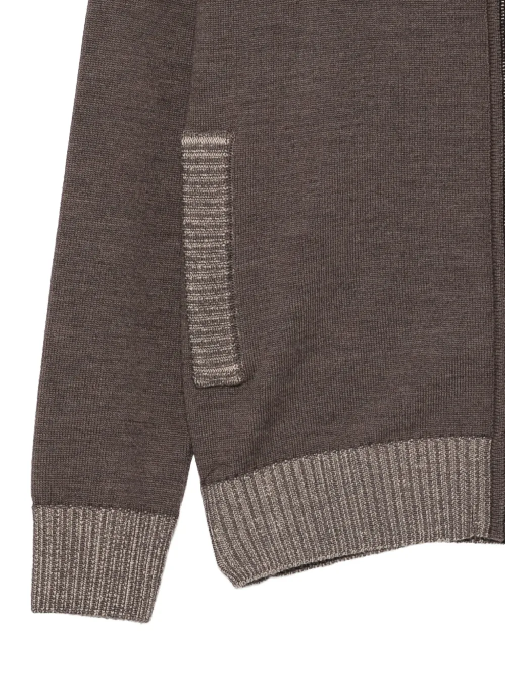 Paul & Shark zip-up ribbed-trim cardigan Bruin