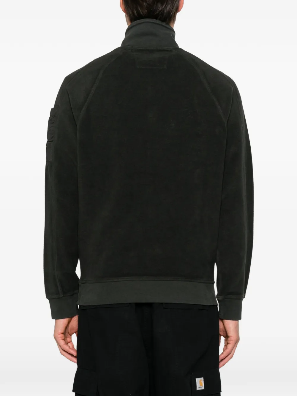 C.P. Company quarter-zip Lens-detail sweater Groen