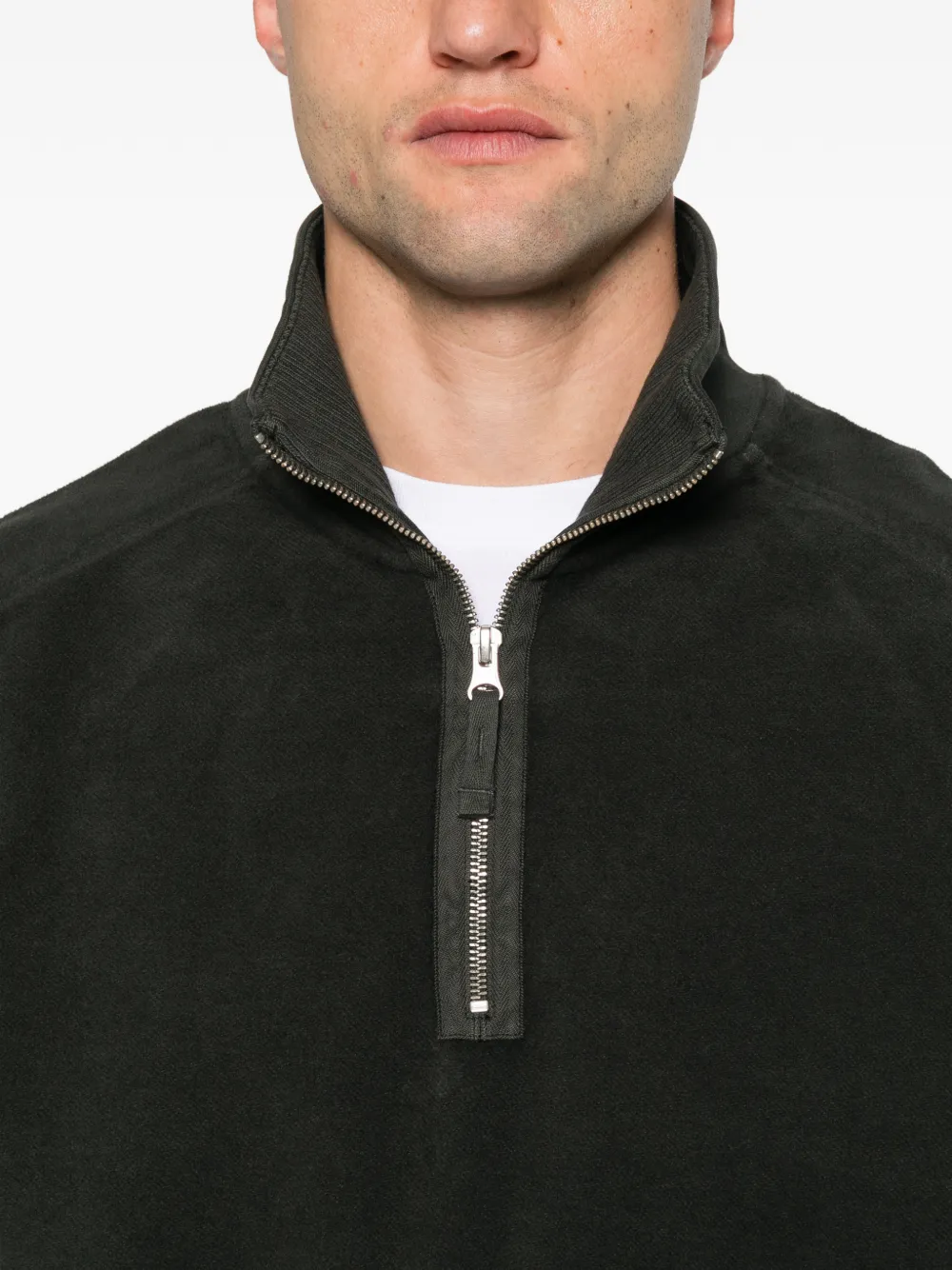 C.P. Company quarter-zip Lens-detail sweater Groen