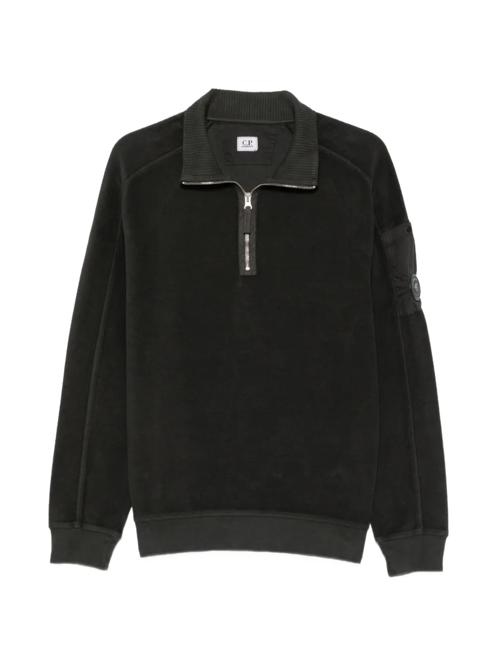 C.P. Company quarter-zip Lens-detail sweater Groen