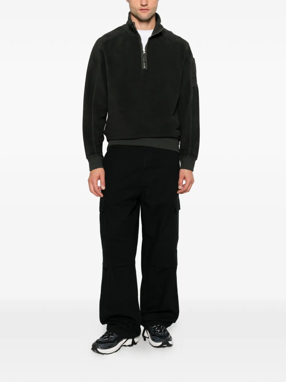 C.P. Company quarter-zip Lens-detail sweater Groen