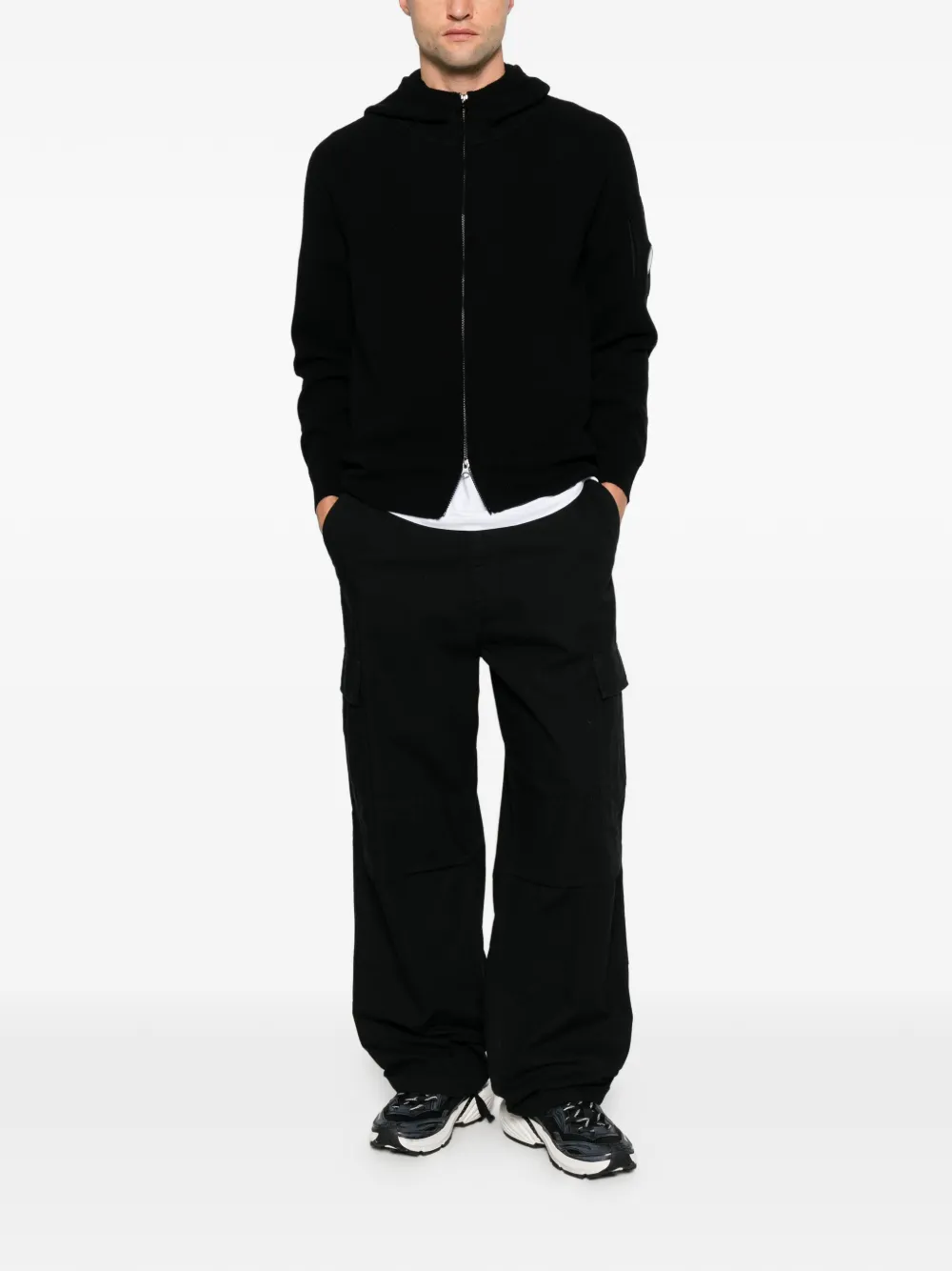 C.P. Company Lens-detail hoodie Zwart