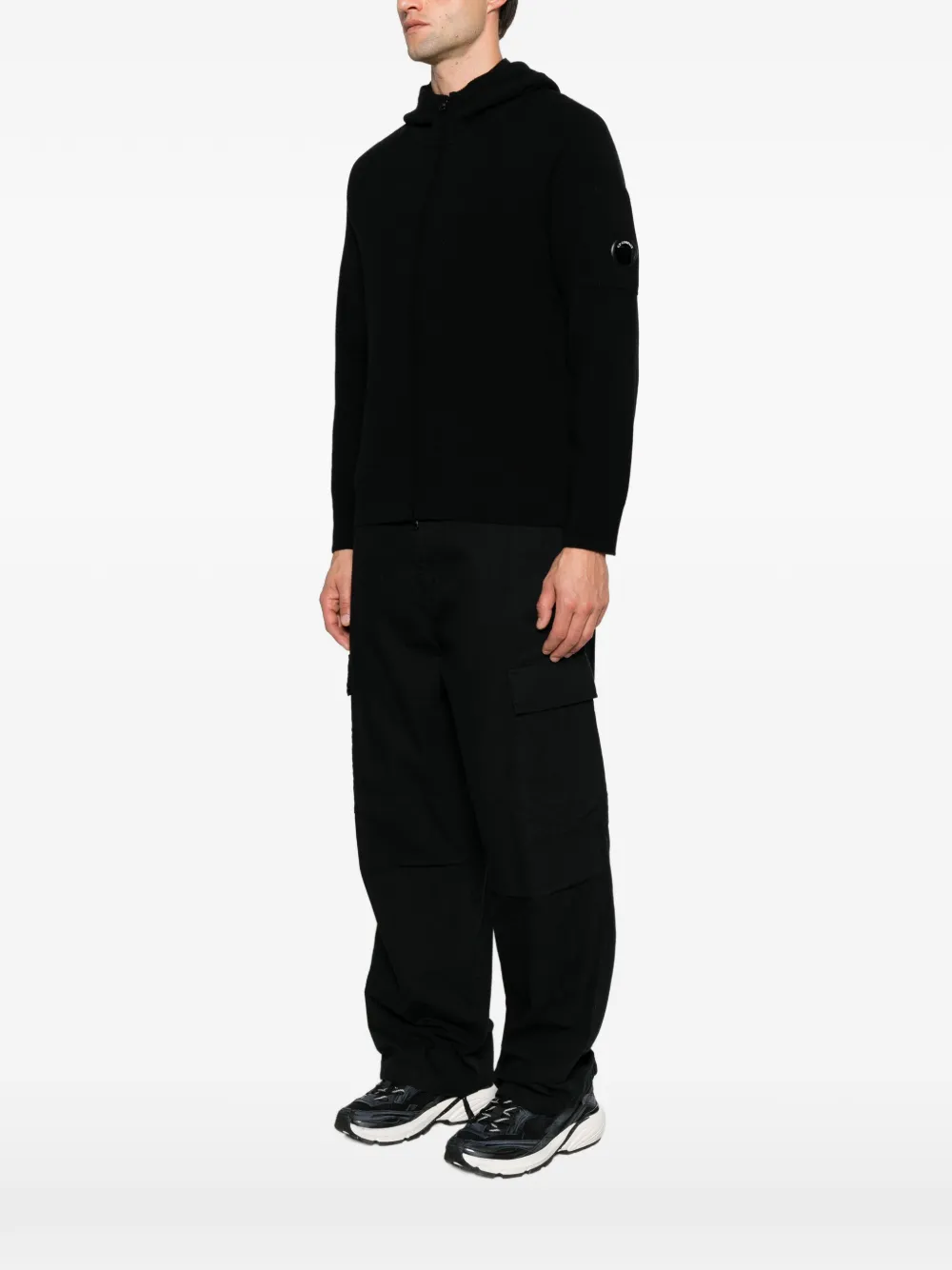 C.P. Company Lens-detail hoodie Zwart