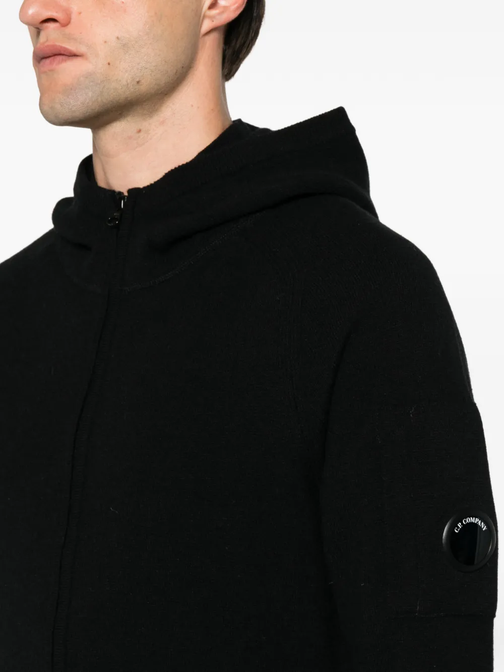 C.P. Company Lens-detail hoodie Zwart