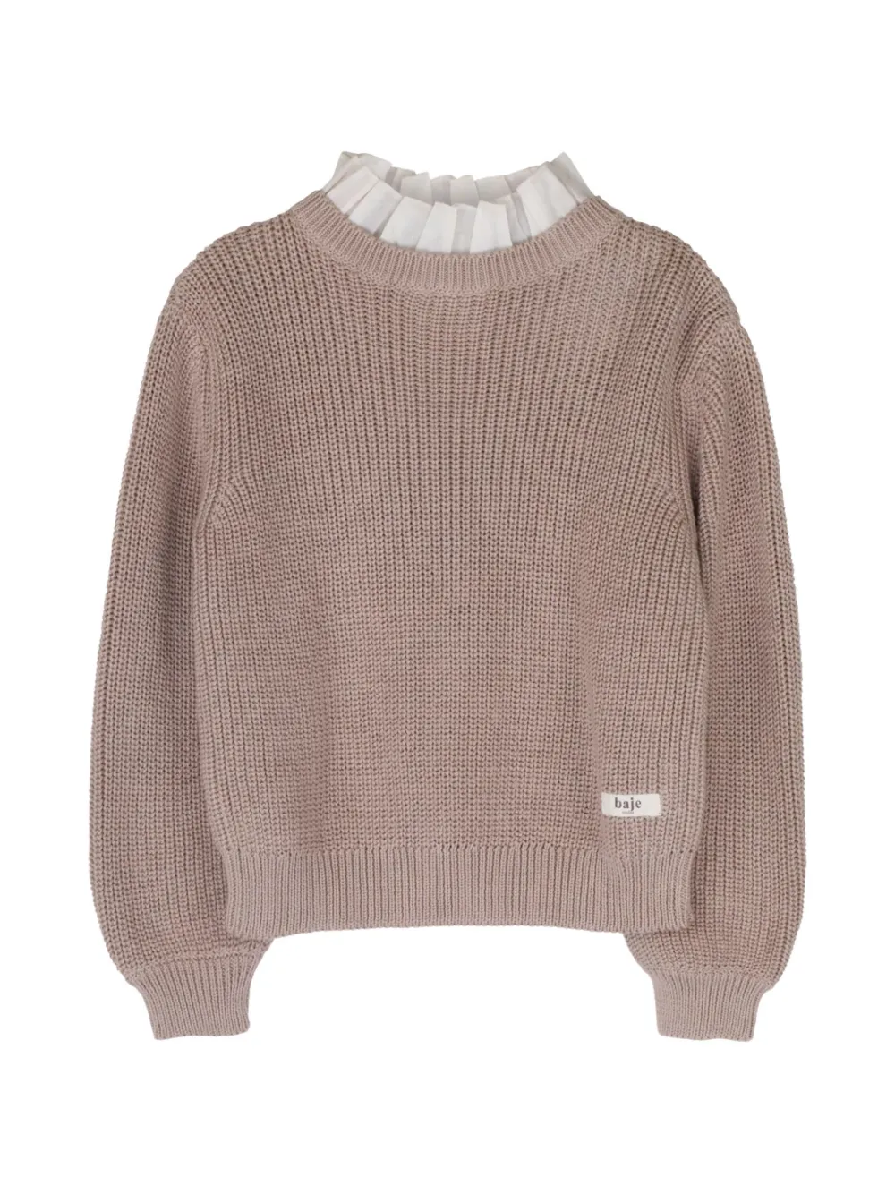 BAJE STUDIO Mai ruffled chunky-knit sweater - Rose BAJE STUDIO Mai ruffled chunky-knit sweater - Rose