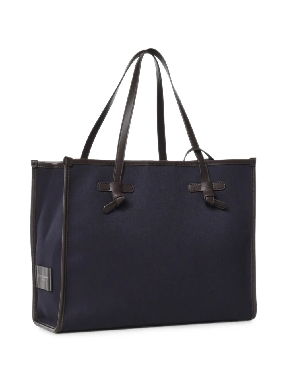 GIANNI CHIARINI large Marcella leather-trim shoulder bag - Blu