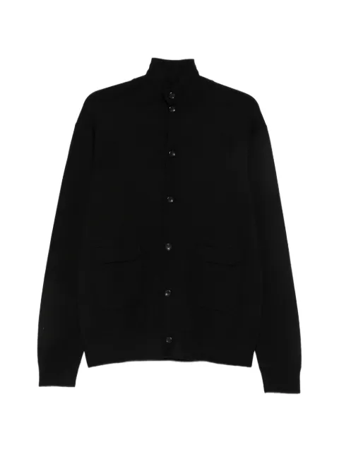 Hosio button-fastening wool cardigan