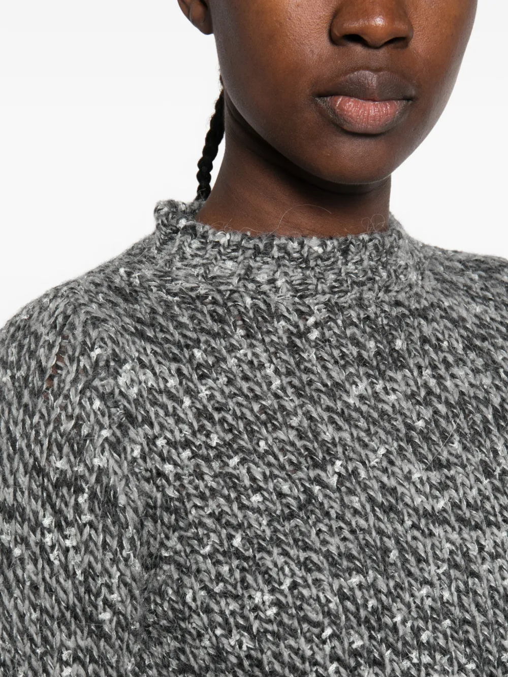 I BLUES Gemêleerd gebreide cropped trui Grijs