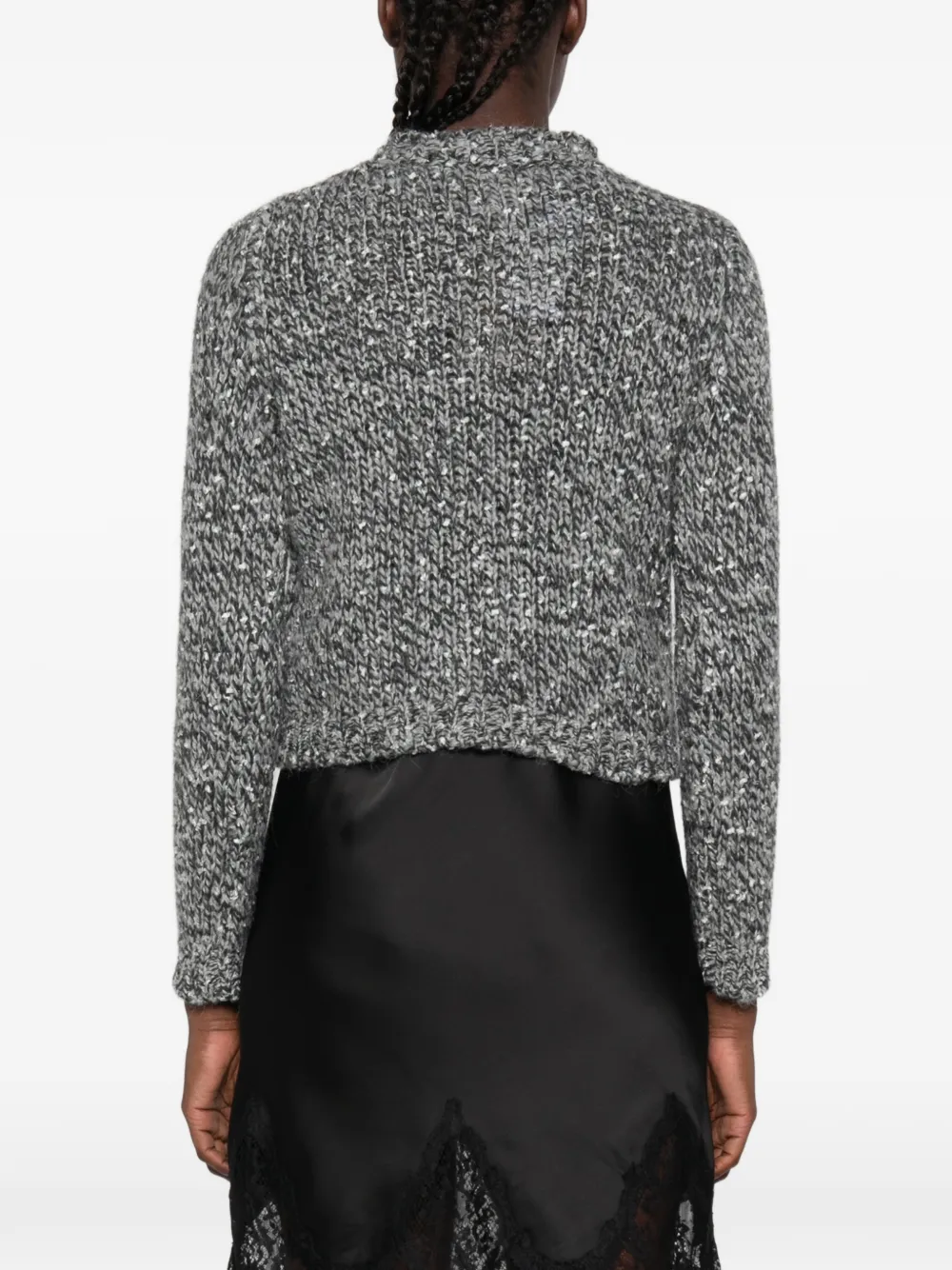 I BLUES Gemêleerd gebreide cropped trui Grijs