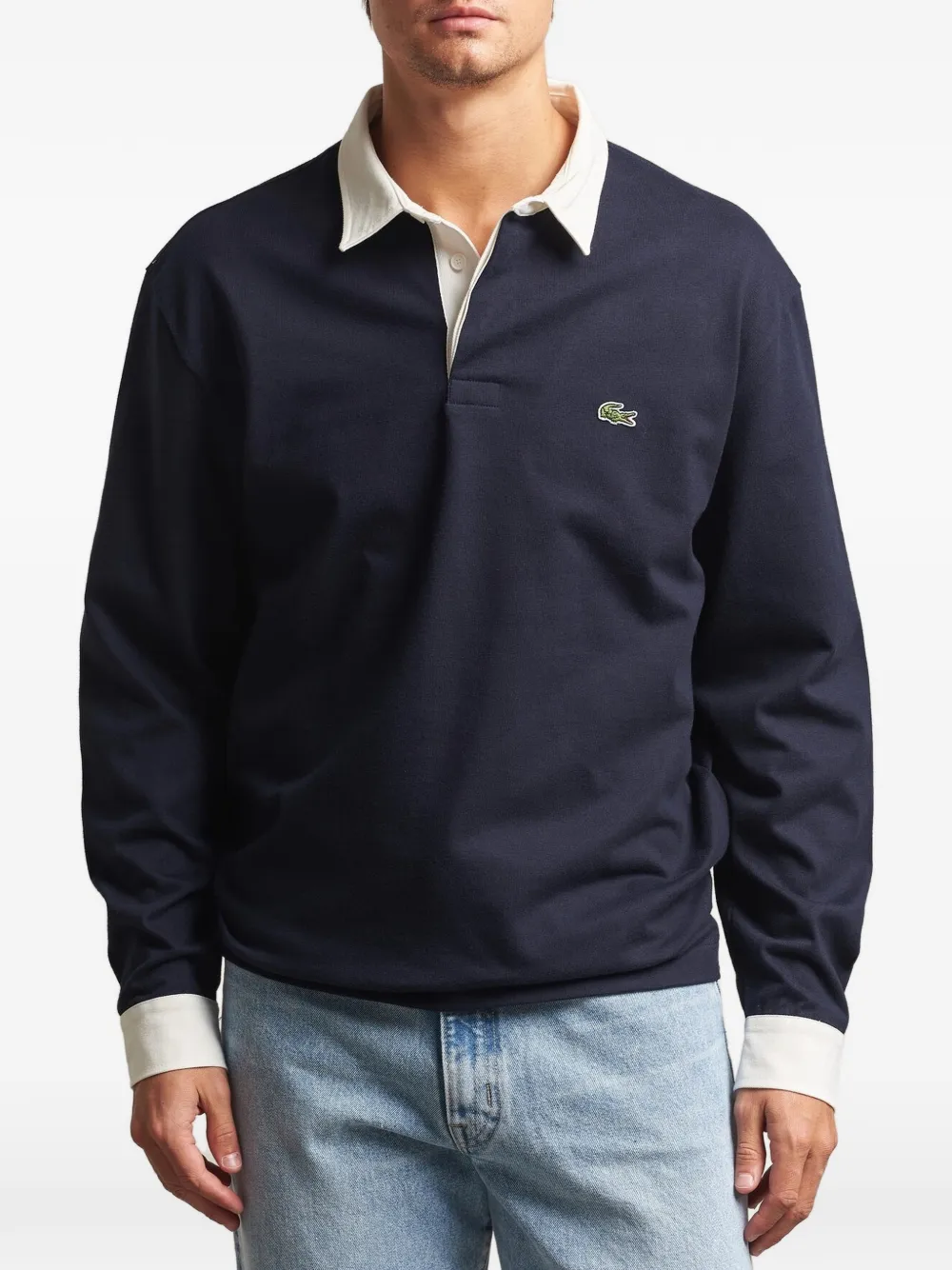 Lacoste relaxed fit jersey rugby polo shirt Blauw