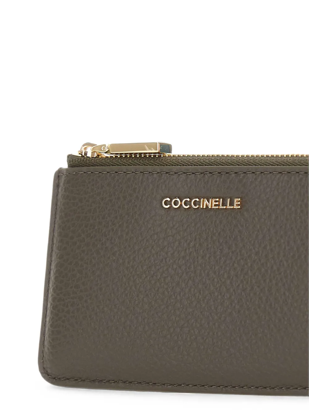 Coccinelle Zachte metallic pasjeshouder Groen