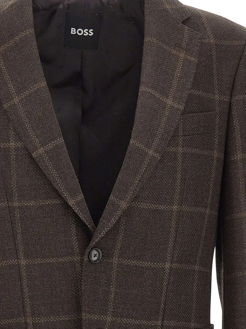 BOSS Geruite blazer Bruin