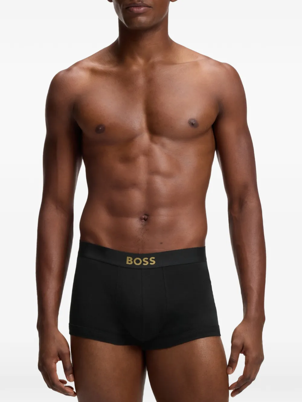 BOSS Twee paar boxershorts van geribbeld katoen Zwart