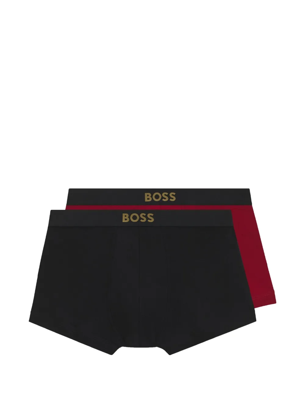 BOSS gift-boxed two-pack of trunks in ribbed cotton - Nero