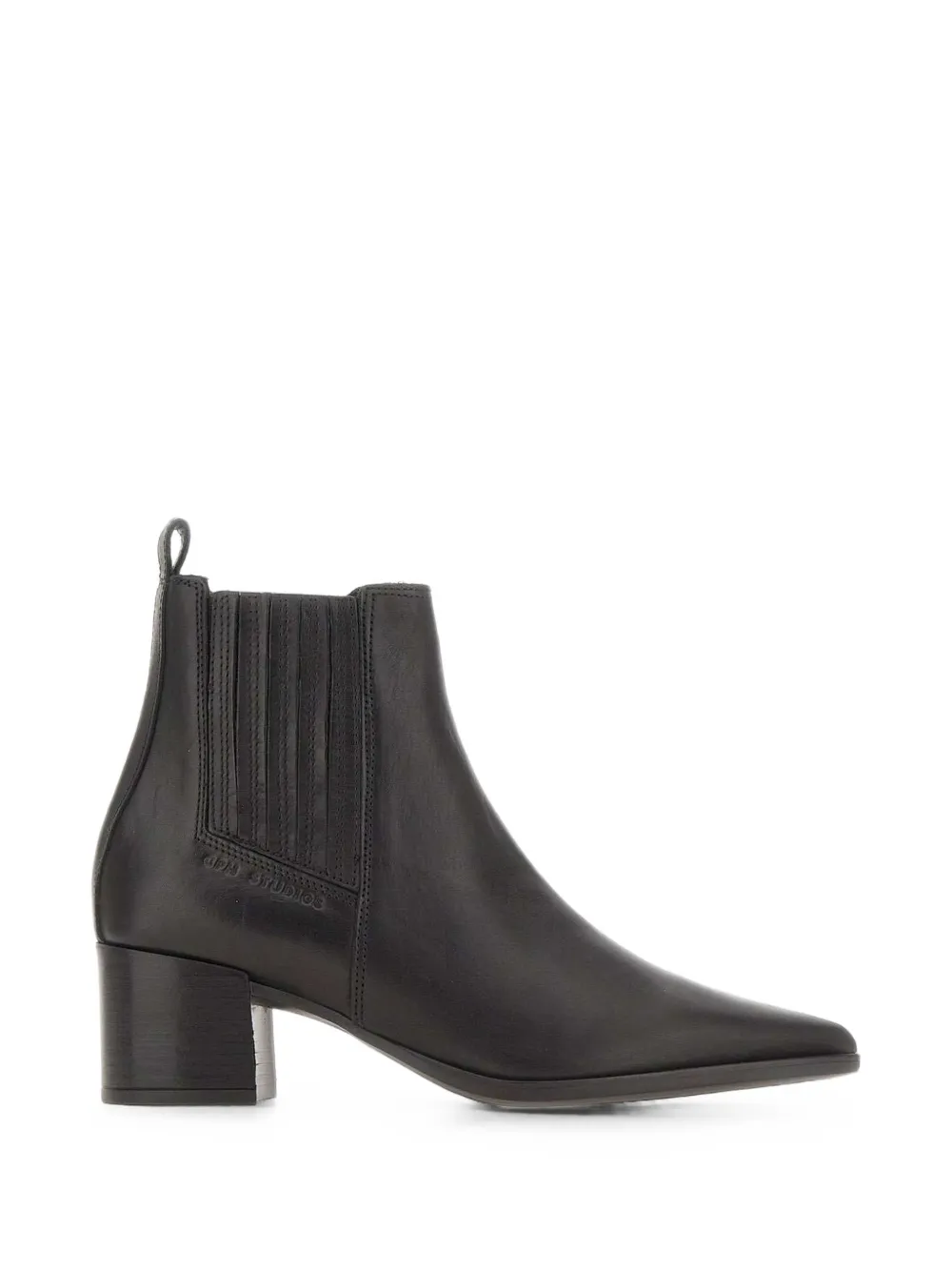Copenhagen Studios Tapered-toe Leather Ankle Boots In Black