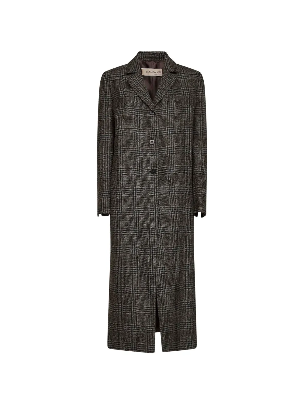 Blanca Vita Prince of Wales check single-breasted coat - Blu