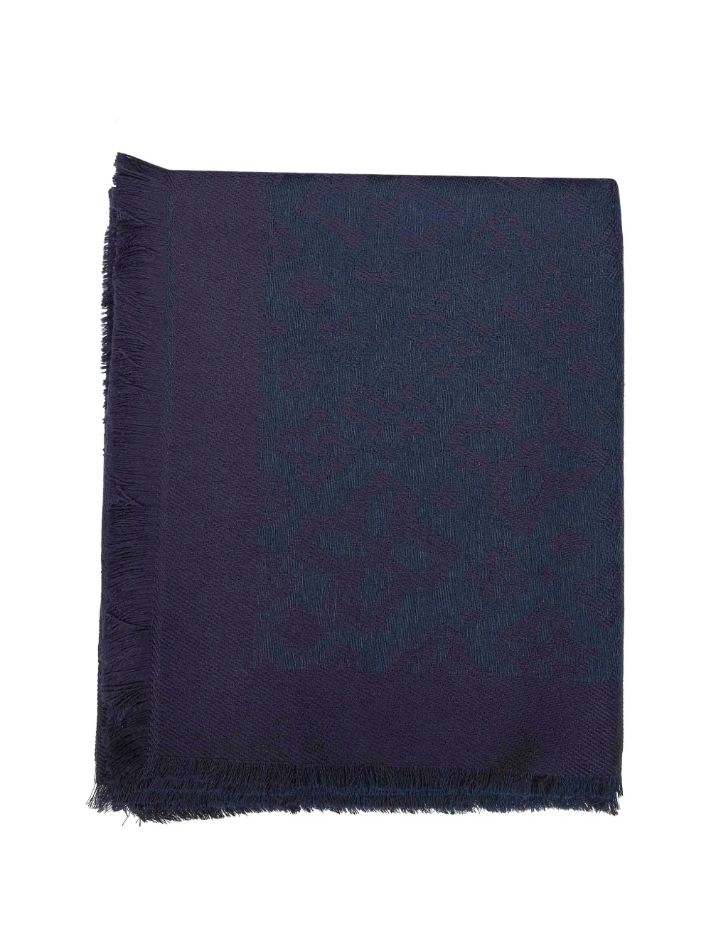 Tagliatore jacquard-logo fringed scarf - Blu