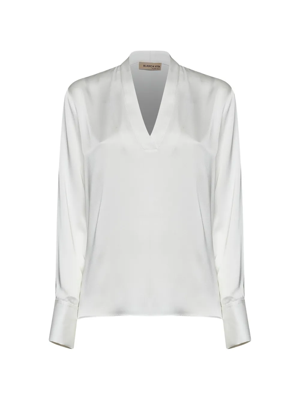 Blanca Vita V-neck long-sleeve blouse - Toni neutri