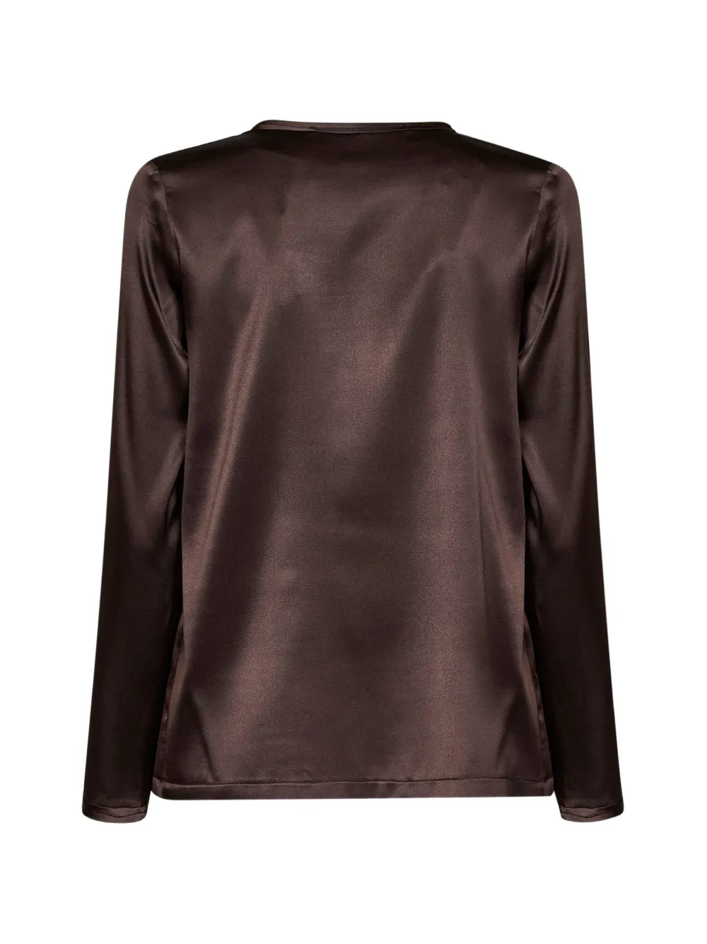 Blanca Vita Gerafelde blouse met lange mouwen Bruin