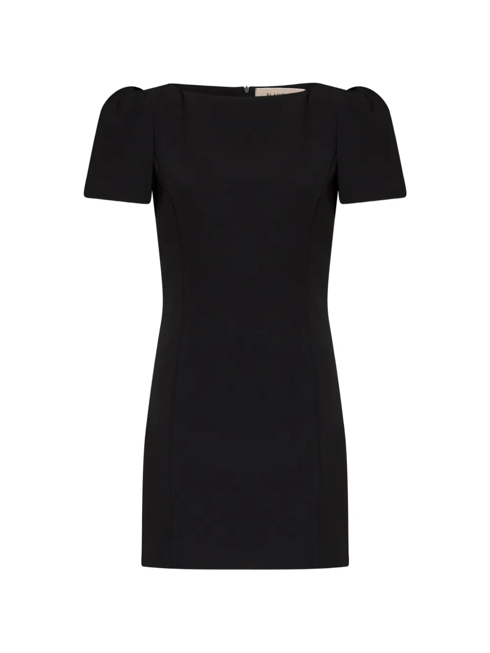 Blanca Vita puff-sleeve boat-neck mini dress - Noir Blanca Vita puff-sleeve boat-neck mini dress - Noir