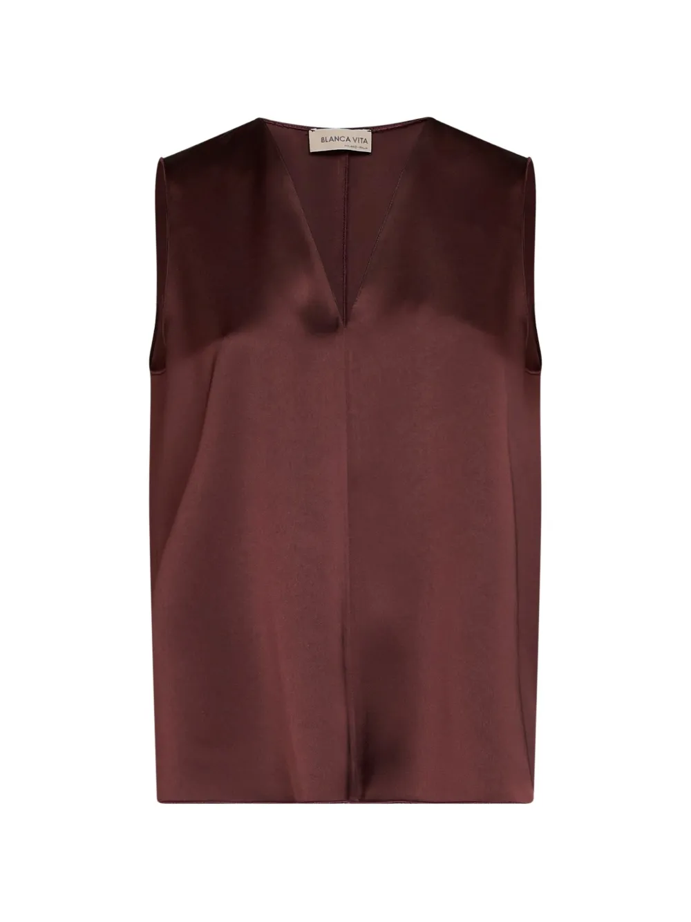 Blanca Vita V-neck sleeveless blouse - Marrone