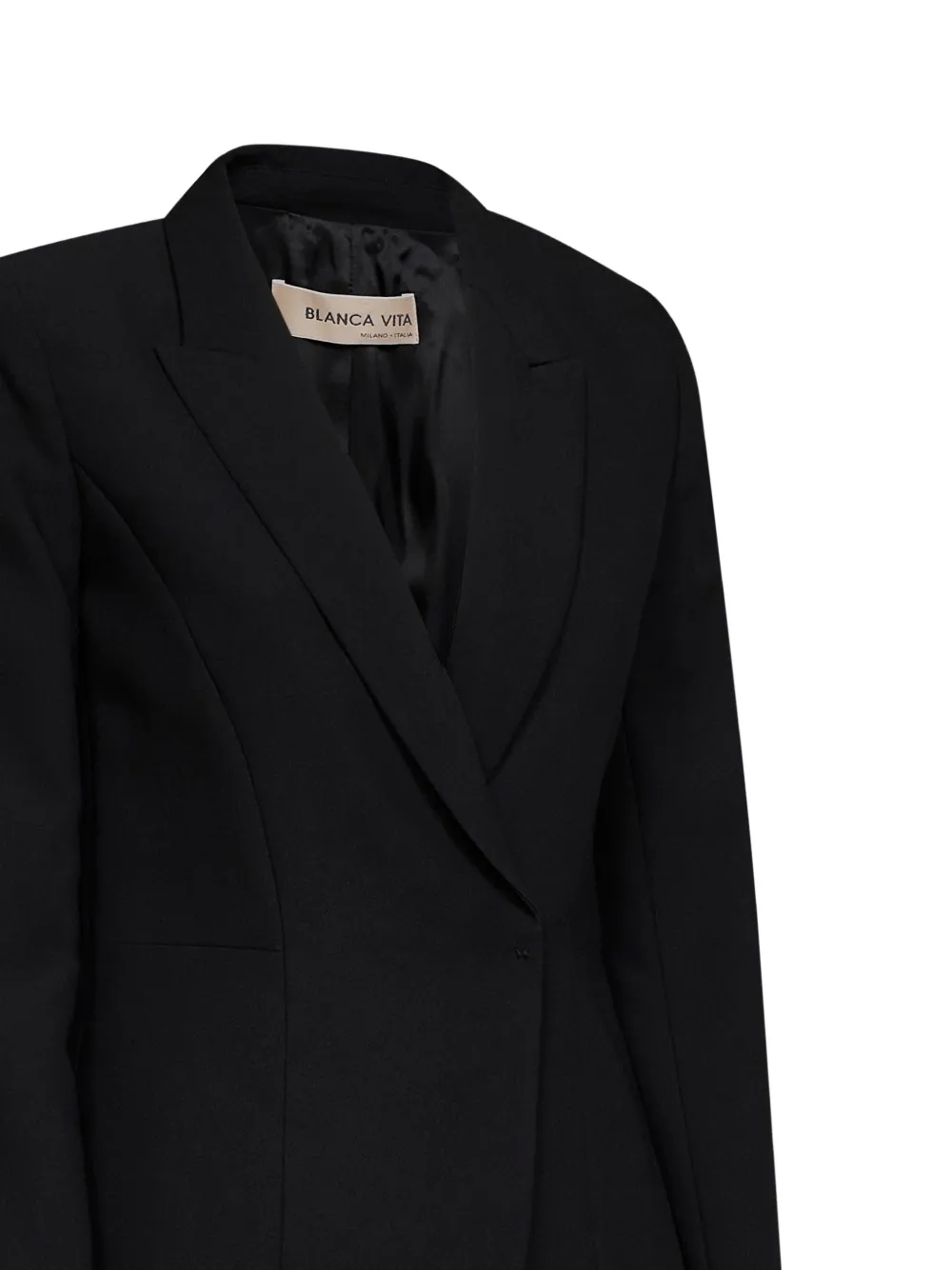 Blanca Vita Asymmetrisch jack met dubbele rij knopen Zwart