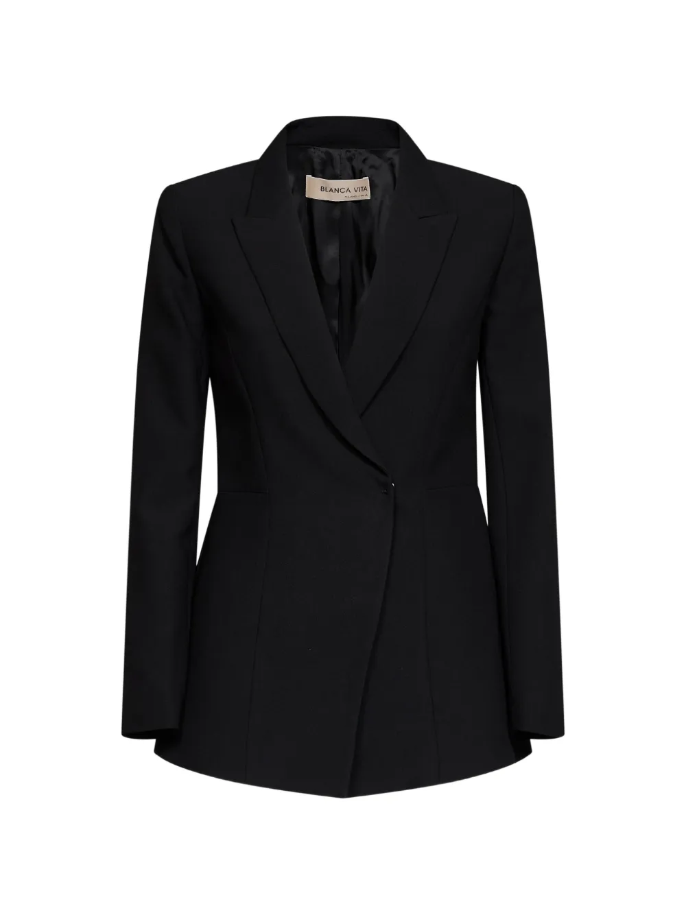 Blanca Vita double-breasted asymmetric jacket - Noir Blanca Vita double-breasted asymmetric jacket - Noir