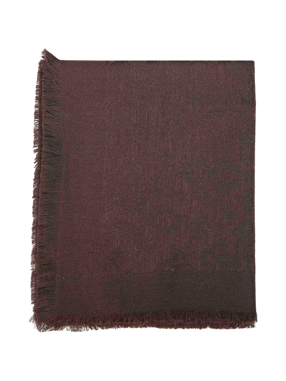 Tagliatore jacquard logo frayed scarf - Marrone