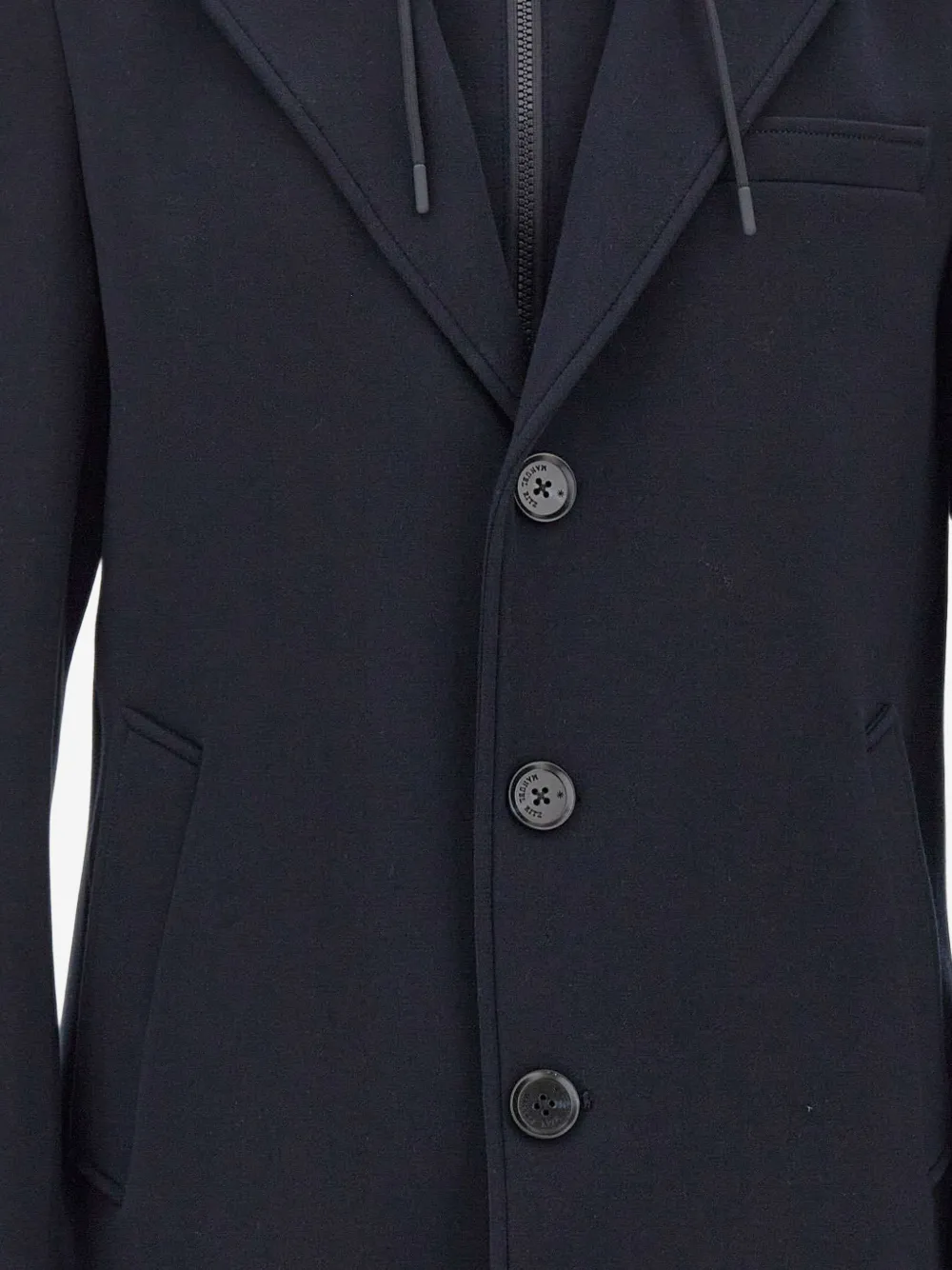 Manuel Ritz Jas met inzetstuk en capuchon met trekkoord Blauw
