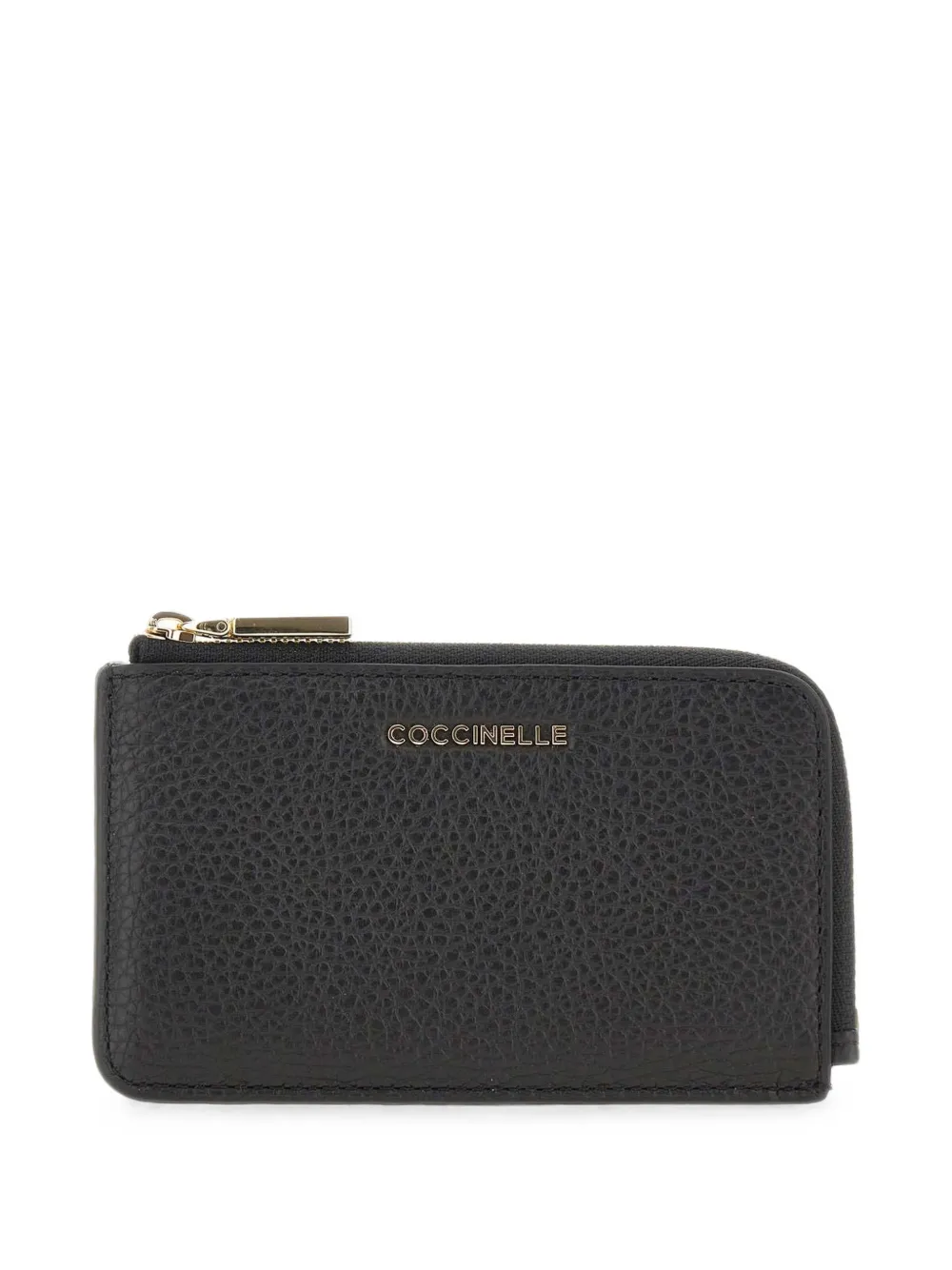 Coccinelle Metallic Soft pasjeshouder van getrommeld leer Zwart