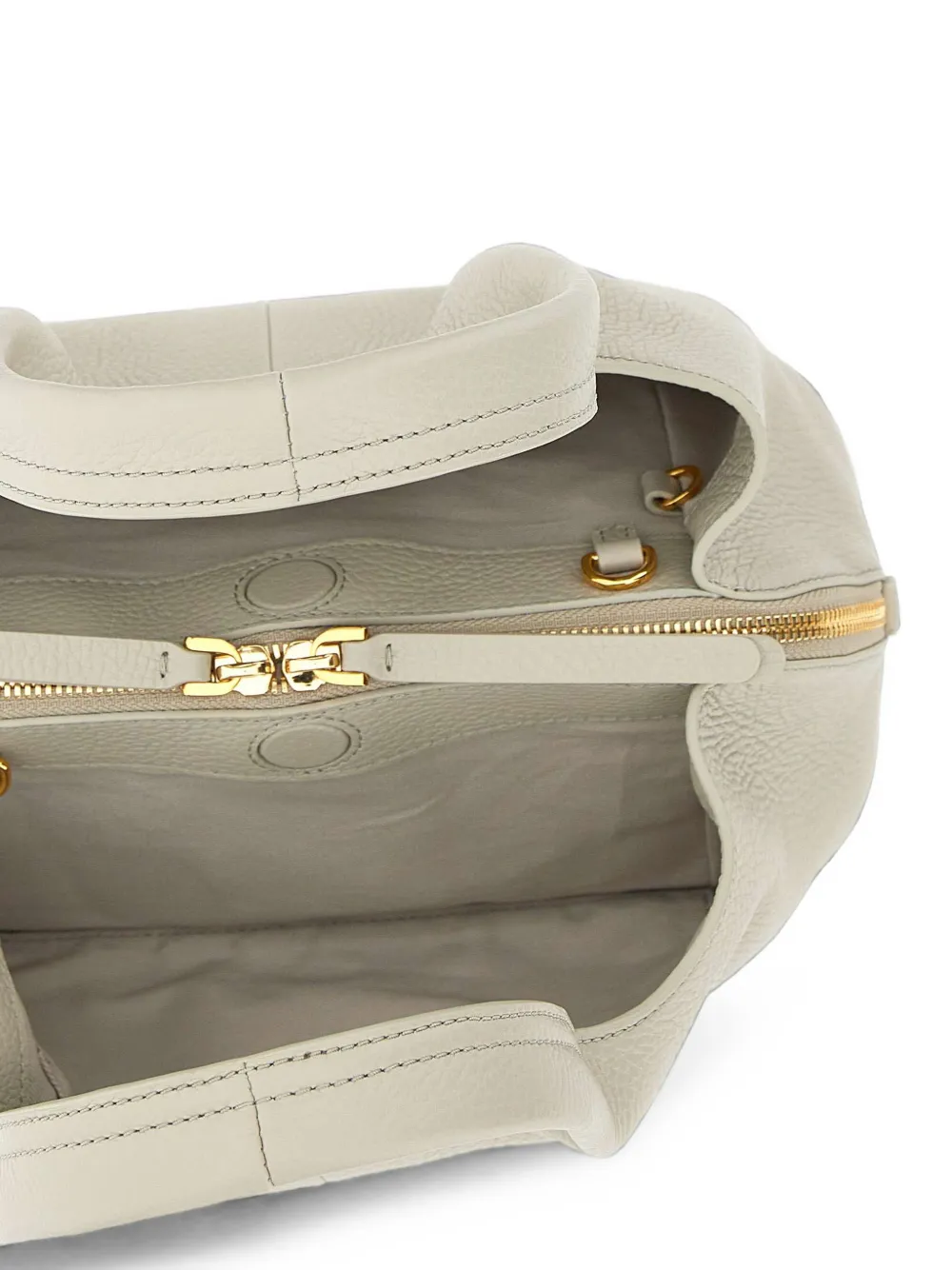 Coccinelle Kleine Nell shopper van getrommeld leer Beige