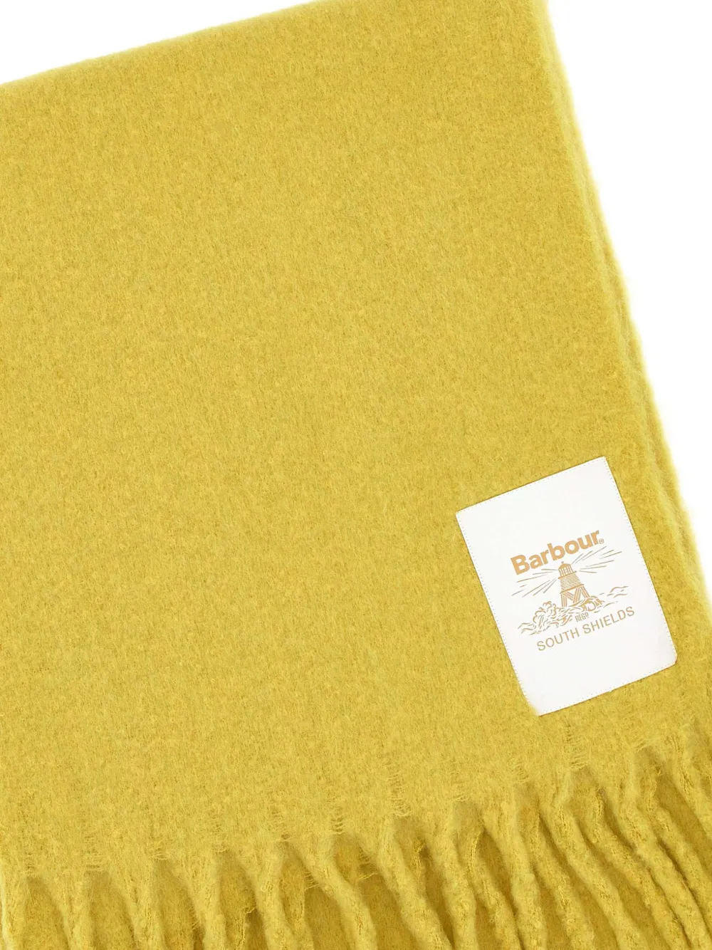Barbour Ellison fringed scarf Geel