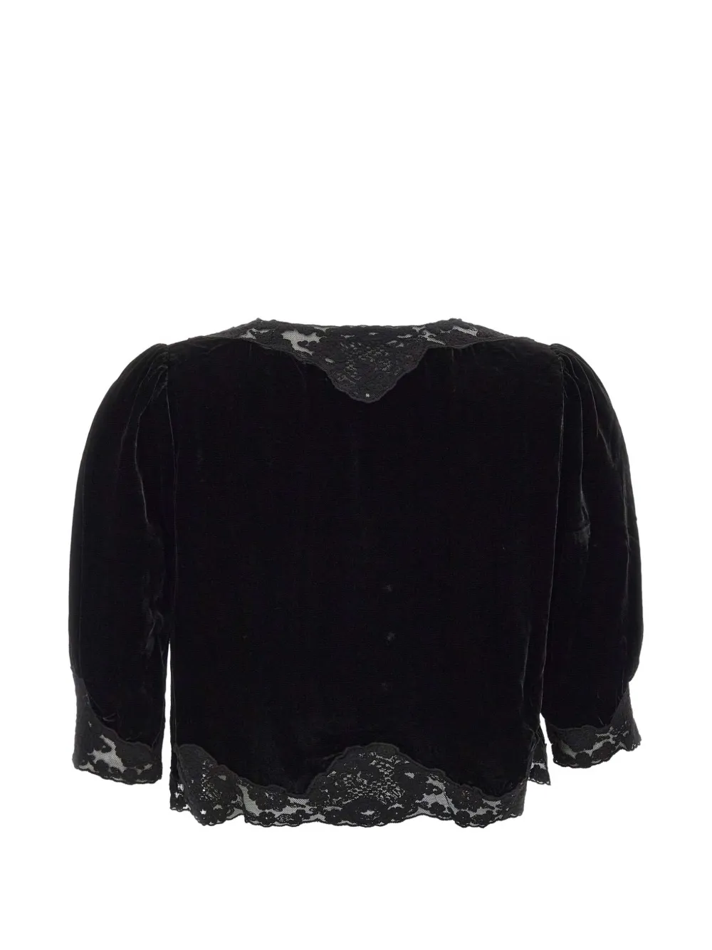 Rixo Ursula Lace-trim Top in Black, view 3