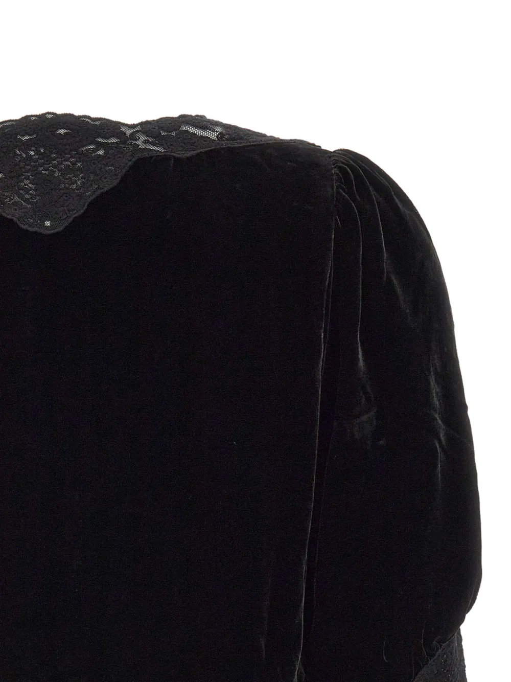 Rixo Ursula Lace-trim Top in Black, view 4