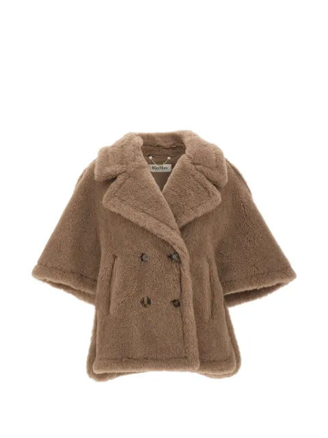 Max Mara double-breasted shoulder-epaulette cape