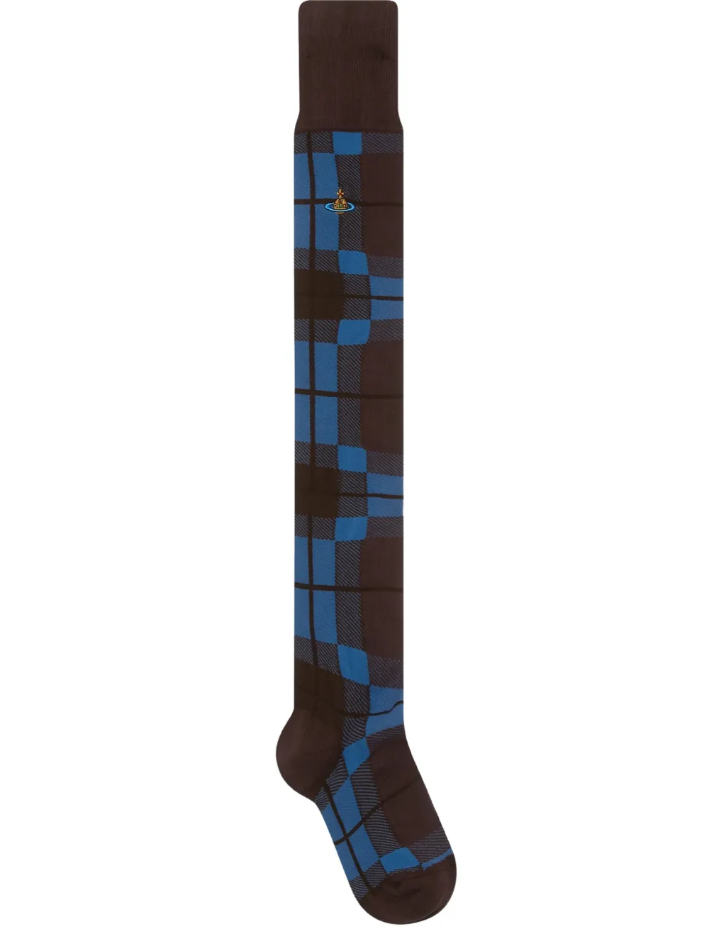 Vivienne Westwood Locharron tartan-pattern over-the-knee socks Bruin