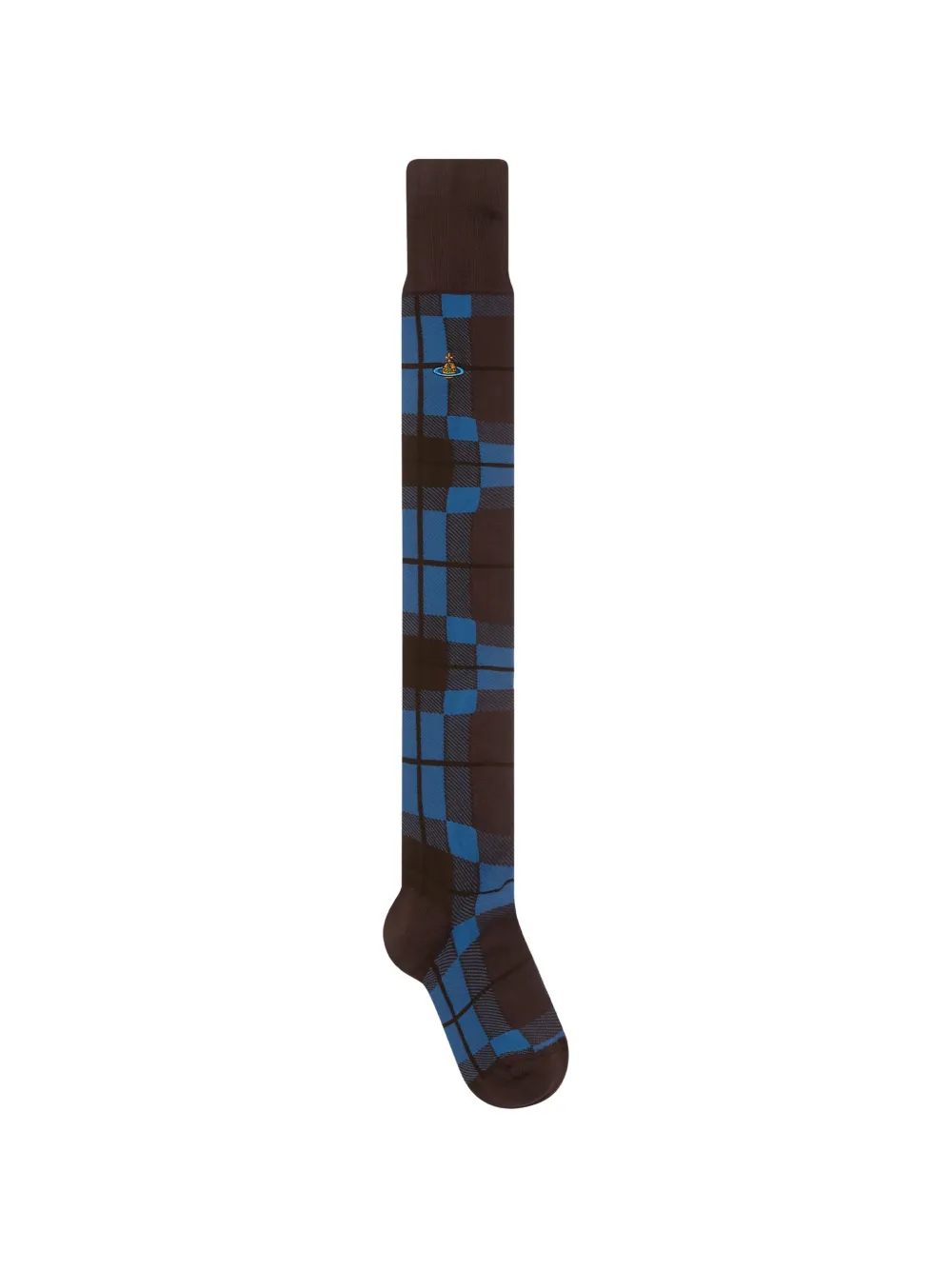 Vivienne Westwood Locharron tartan-pattern over-the-knee socks - Marrone