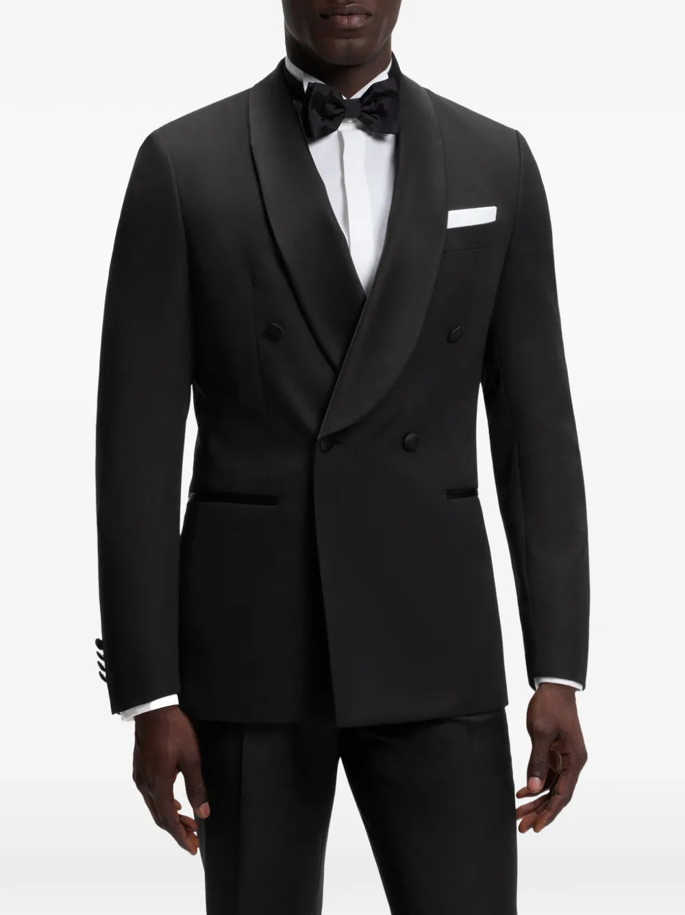 BOSS Slim-fit blazer van Italiaanse scheerwol Zwart