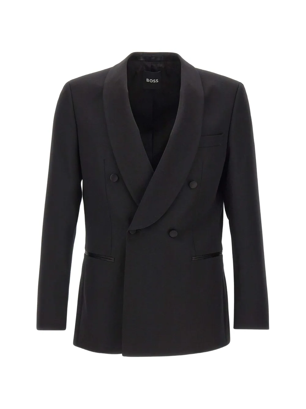 BOSS slim-fit blazer crafted from Italian virgin wool - Nero