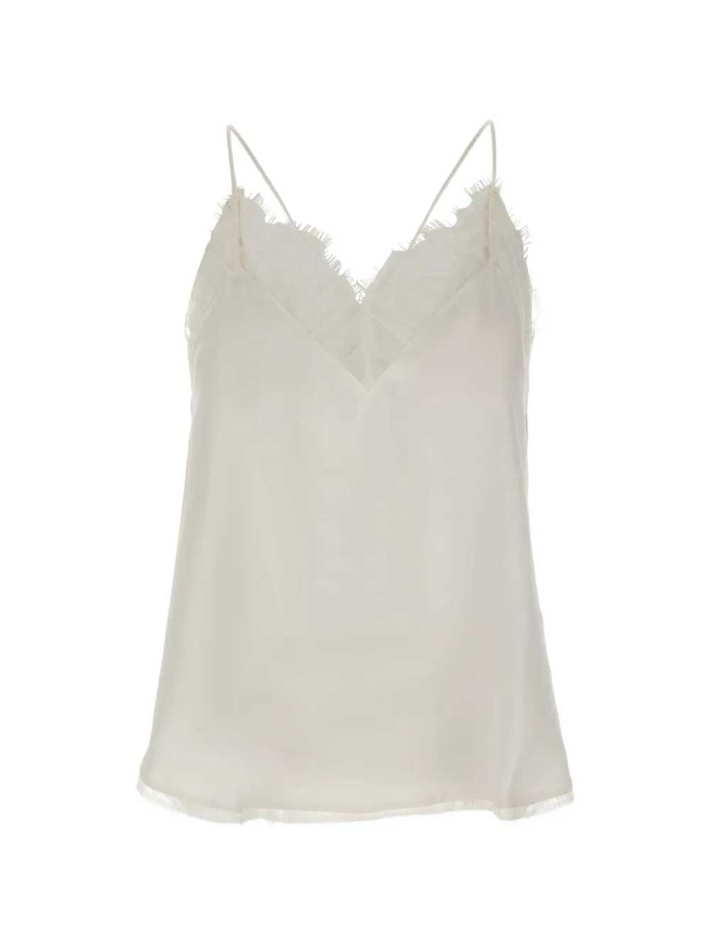 IRO Berwyn top met kanten afwerking Wit