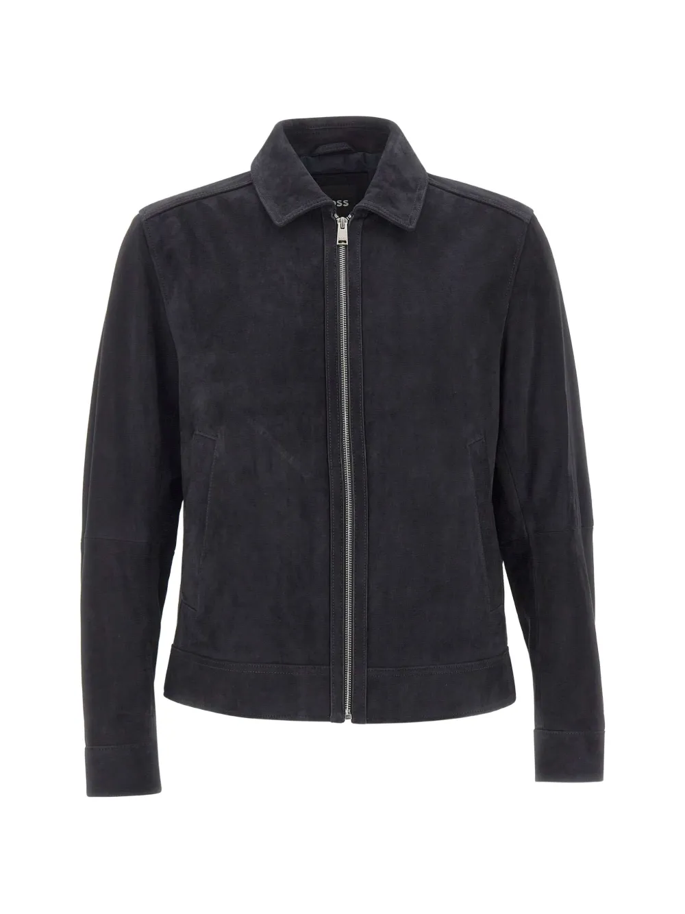 BOSS suede zip-up jacket - Blu