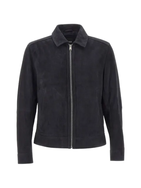 BOSS suede zip-up jacket