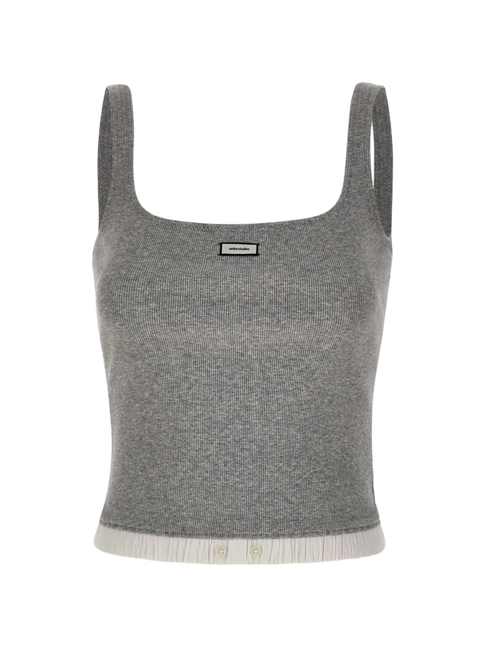 ENTIRE STUDIOS Lounge cropped ribbed top - Grigio