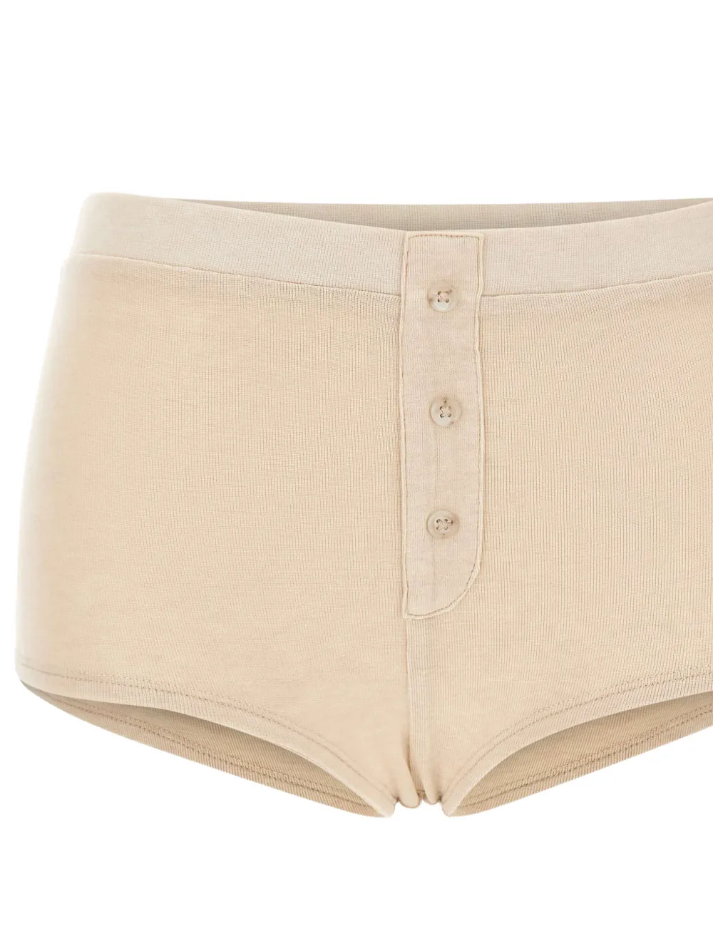 ENTIRE STUDIOS Booty microgeribbelde shorts Beige